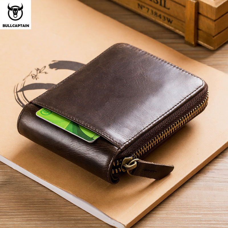 BULLCAPTAIN Brand men's Wallet Genuine Leather Purse Male Rfid Wallet Multifunction Storage Bag Coin Purse Wallet's Card Bags